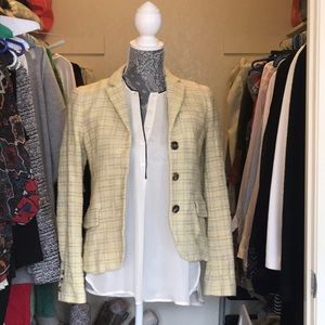 Theory Tweed Blazer Yellow Size 4